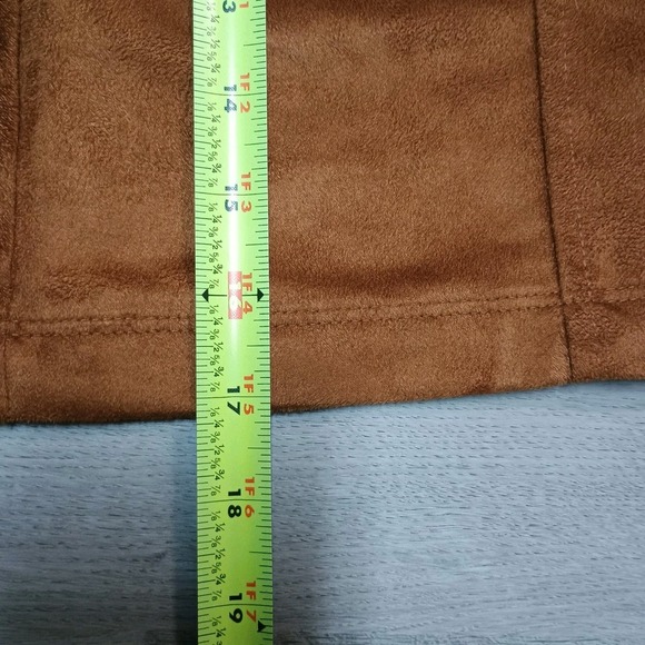 Old Navy Zip Mini Skirt Double Pockets Tan Faux Suede 90s Y2K Women's Size 2 - Picture 5 of 6